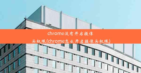 chrome没有开启摄像头权限(chrome怎么开启摄像头权限)