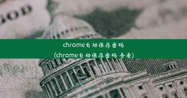 chrome自动保存密码(chrome自动保存密码 查看)