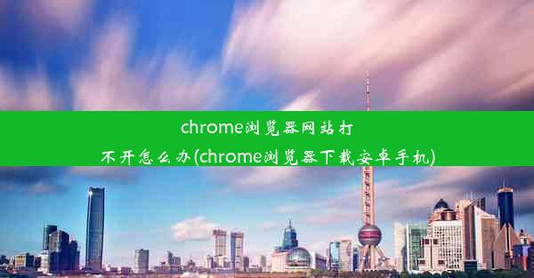 chrome浏览器网站打不开怎么办(chrome浏览器下载安卓手机)