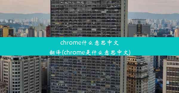 chrome什么意思中文翻译(chrome是什么意思中文)