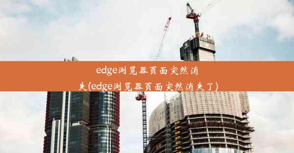 edge浏览器页面突然消失(edge浏览器页面突然消失了)