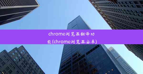 chrome浏览器翻译功能(chrome浏览器安卓)