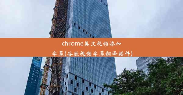 chrome英文视频添加字幕(谷歌视频字幕翻译插件)