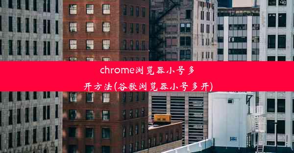 chrome浏览器小号多开方法(谷歌浏览器小号多开)