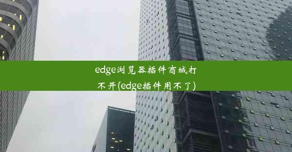 edge浏览器插件商城打不开(edge插件用不了)