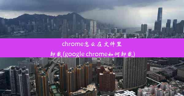 chrome怎么在文件里卸载(google chrome如何卸载)