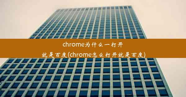 chrome为什么一打开就是百度(chrome怎么打开就是百度)