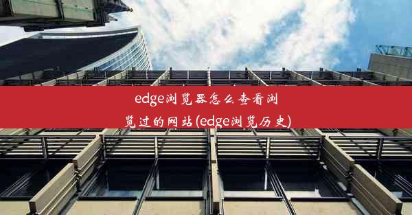 edge浏览器怎么查看浏览过的网站(edge浏览历史)