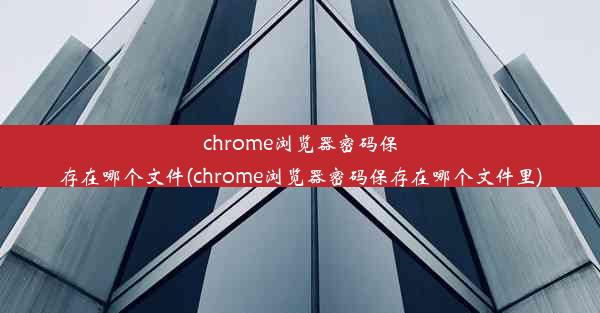 chrome浏览器密码保存在哪个文件(chrome浏览器密码保存在哪个文件里)