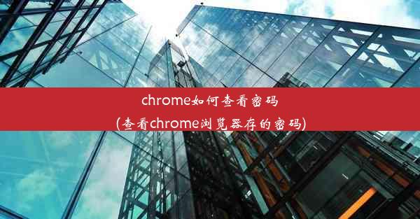 chrome如何查看密码(查看chrome浏览器存的密码)