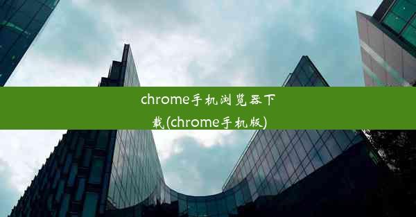 chrome手机浏览器下载(chrome手机版)