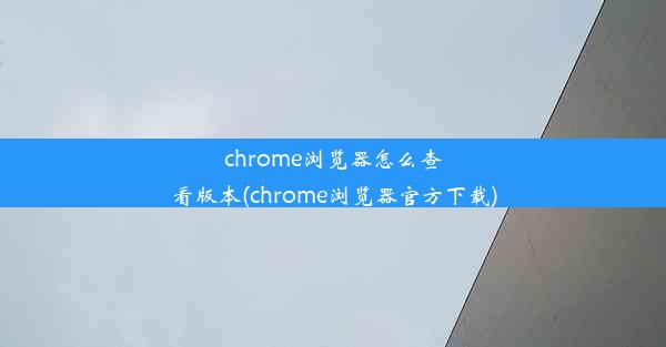 chrome浏览器怎么查看版本(chrome浏览器官方下载)