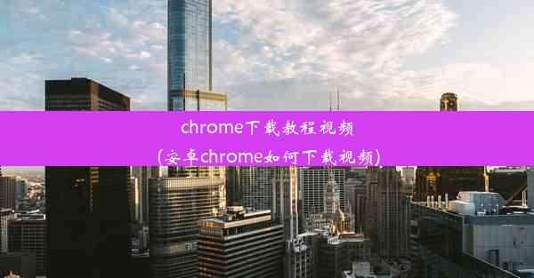 chrome下载教程视频(安卓chrome如何下载视频)