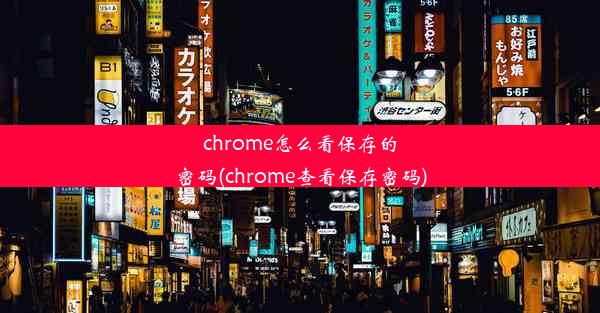 chrome怎么看保存的密码(chrome查看保存密码)