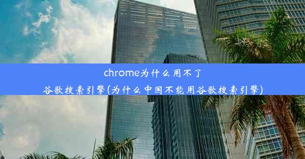 chrome为什么用不了谷歌搜索引擎(为什么中国不能用谷歌搜索引擎)