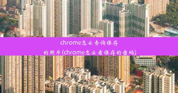 chrome怎么查询保存的照片(chrome怎么看保存的密码)