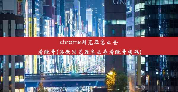 chrome浏览器怎么查看账号(谷歌浏览器怎么查看账号密码)