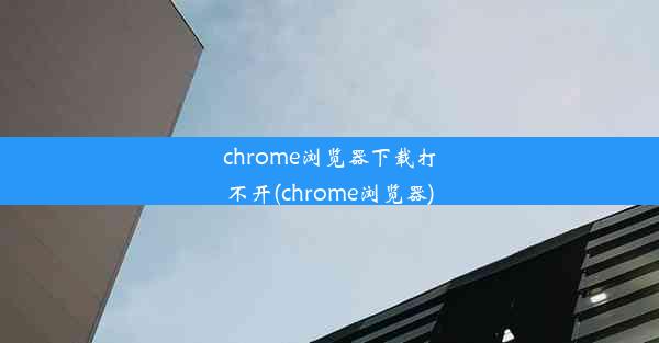 chrome浏览器下载打不开(chrome浏览器)