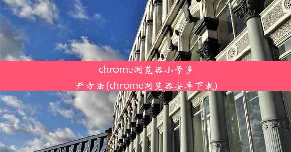 chrome浏览器小号多开方法(chrome浏览器安卓下载)