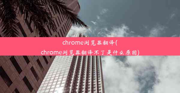 chrome浏览器翻译(chrome浏览器翻译不了是什么原因)