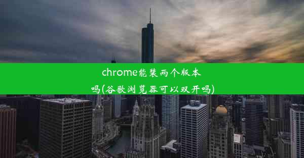 chrome能装两个版本吗(谷歌浏览器可以双开吗)