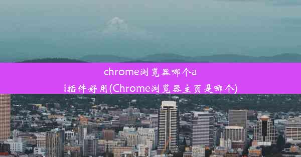 chrome浏览器哪个ai插件好用(Chrome浏览器主页是哪个)