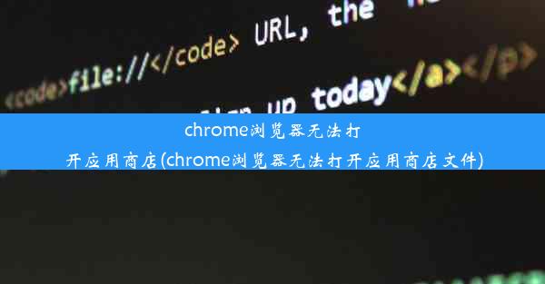 chrome浏览器无法打开应用商店(chrome浏览器无法打开应用商店文件)