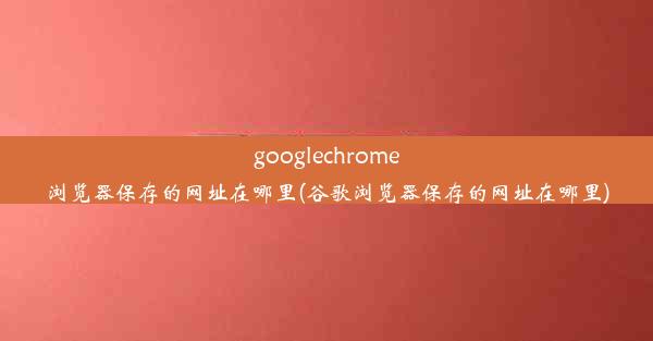 googlechrome浏览器保存的网址在哪里(谷歌浏览器保存的网址在哪里)