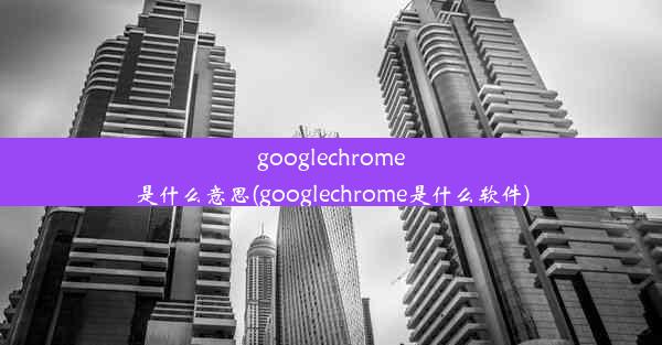 googlechrome是什么意思(googlechrome是什么软件)