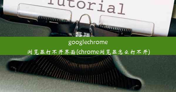 googlechrome浏览器打不开界面(chrome浏览器怎么打不开)