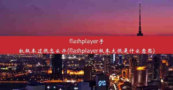 flashplayer手机版本过低怎么办(flashplayer版本太低是什么意思)