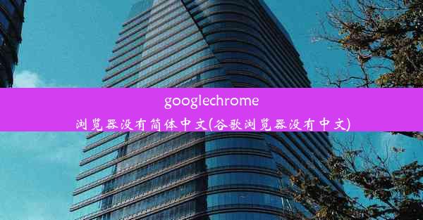 googlechrome浏览器没有简体中文(谷歌浏览器没有中文)