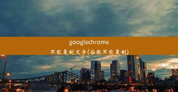 googlechrome不能复制文字(谷歌不能复制)