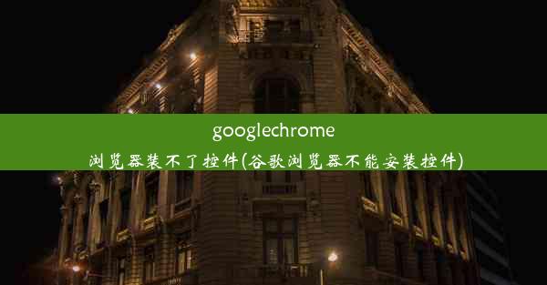 googlechrome浏览器装不了控件(谷歌浏览器不能安装控件)