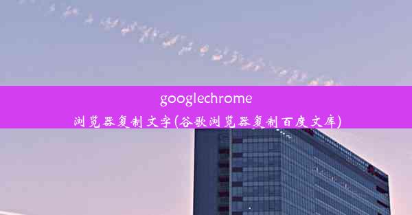 googlechrome浏览器复制文字(谷歌浏览器复制百度文库)