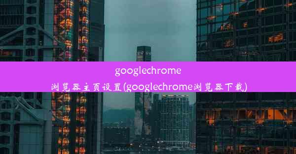 googlechrome浏览器主页设置(googlechrome浏览器下载)