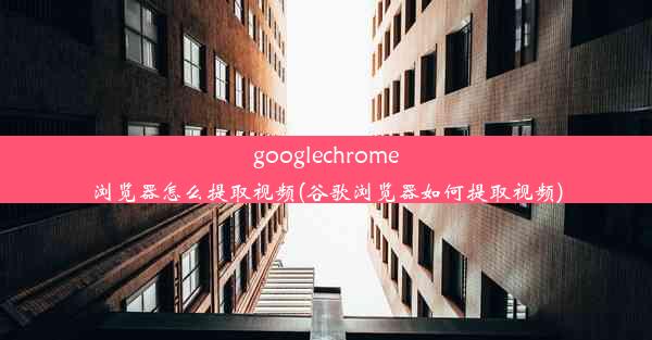 googlechrome浏览器怎么提取视频(谷歌浏览器如何提取视频)