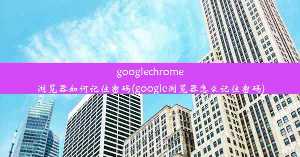 googlechrome浏览器如何记住密码(google浏览器怎么记住密码)