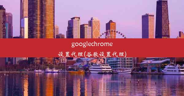 googlechrome设置代理(谷歌设置代理)