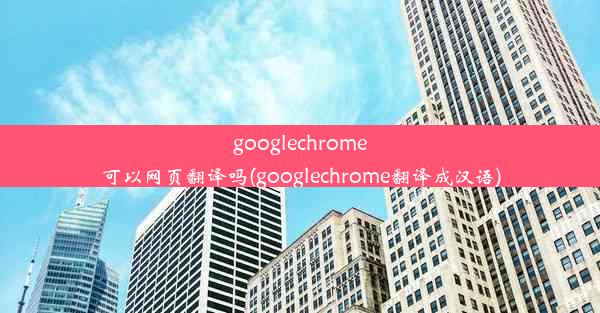 googlechrome可以网页翻译吗(googlechrome翻译成汉语)