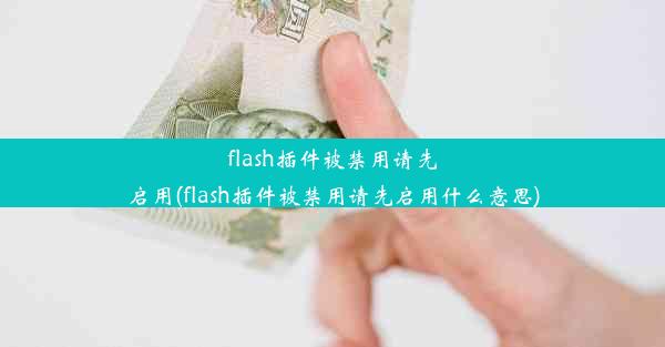 flash插件被禁用请先启用(flash插件被禁用请先启用什么意思)