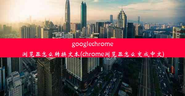 googlechrome浏览器怎么转换文本(chrome浏览器怎么变成中文)