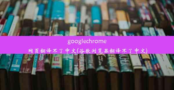 googlechrome网页翻译不了中文(谷歌浏览器翻译不了中文)