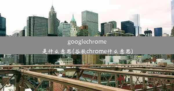 googlechrome是什么意思(谷歌chrome什么意思)