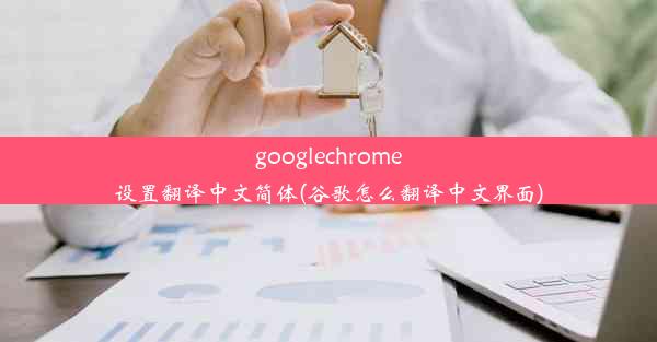 googlechrome设置翻译中文简体(谷歌怎么翻译中文界面)