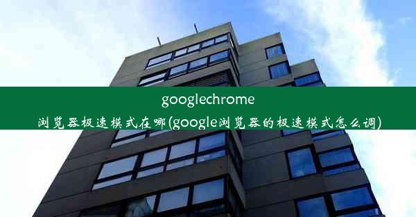 googlechrome浏览器极速模式在哪(google浏览器的极速模式怎么调)