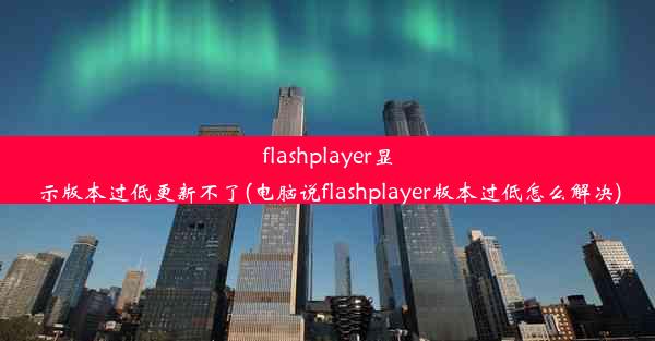 flashplayer显示版本过低更新不了(电脑说flashplayer版本过低怎么解决)