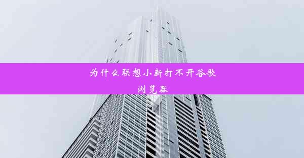 为什么联想小新打不开谷歌浏览器