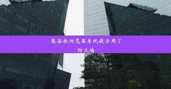 装谷歌浏览器系统提示用了防火墙