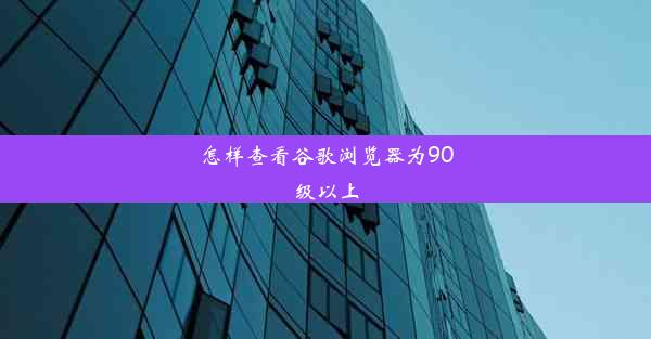 怎样查看谷歌浏览器为90级以上